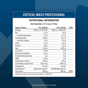 CRITICAL MASS PROFESSIONAL 6KG  LEAN MASS GAINER (40 SERVINGS)