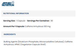 ENDURANCE CAFFEINE CAPSULES 100MG