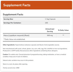 MACA 500 MG Veg caps