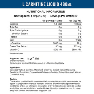 L CARNITINE LIQUID 3000 WITH GREEN TEA